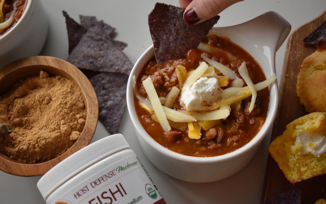 Reishi Mushroom Chili- for Super Bowl Sunday!!!!